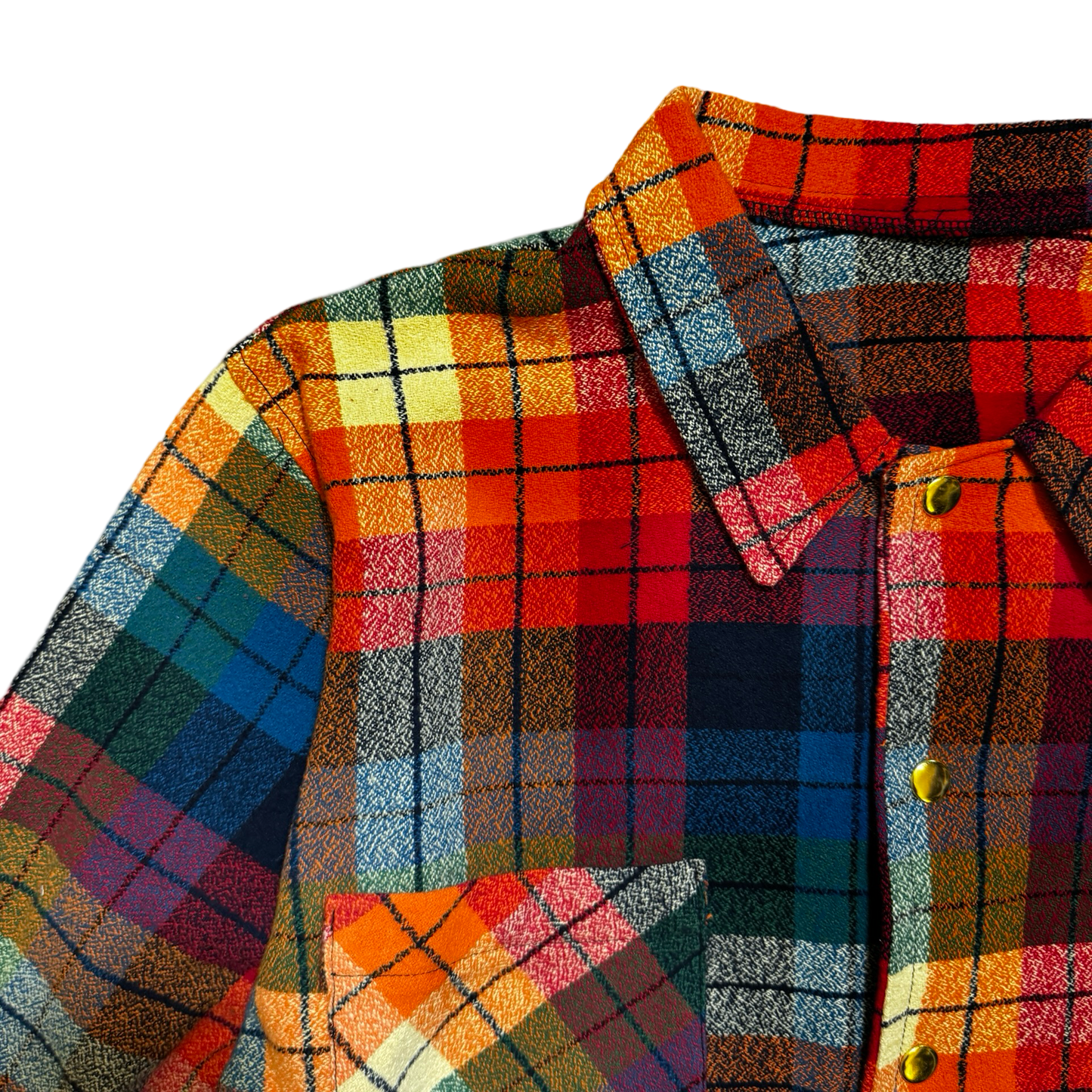 Cropped Rainbow Flannel Jacket