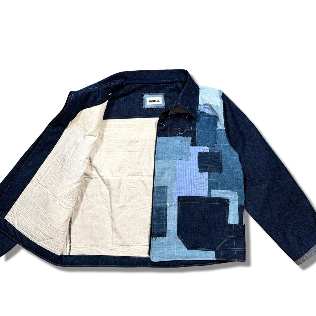 Boro-Inspired Patchwork Denim Jacket