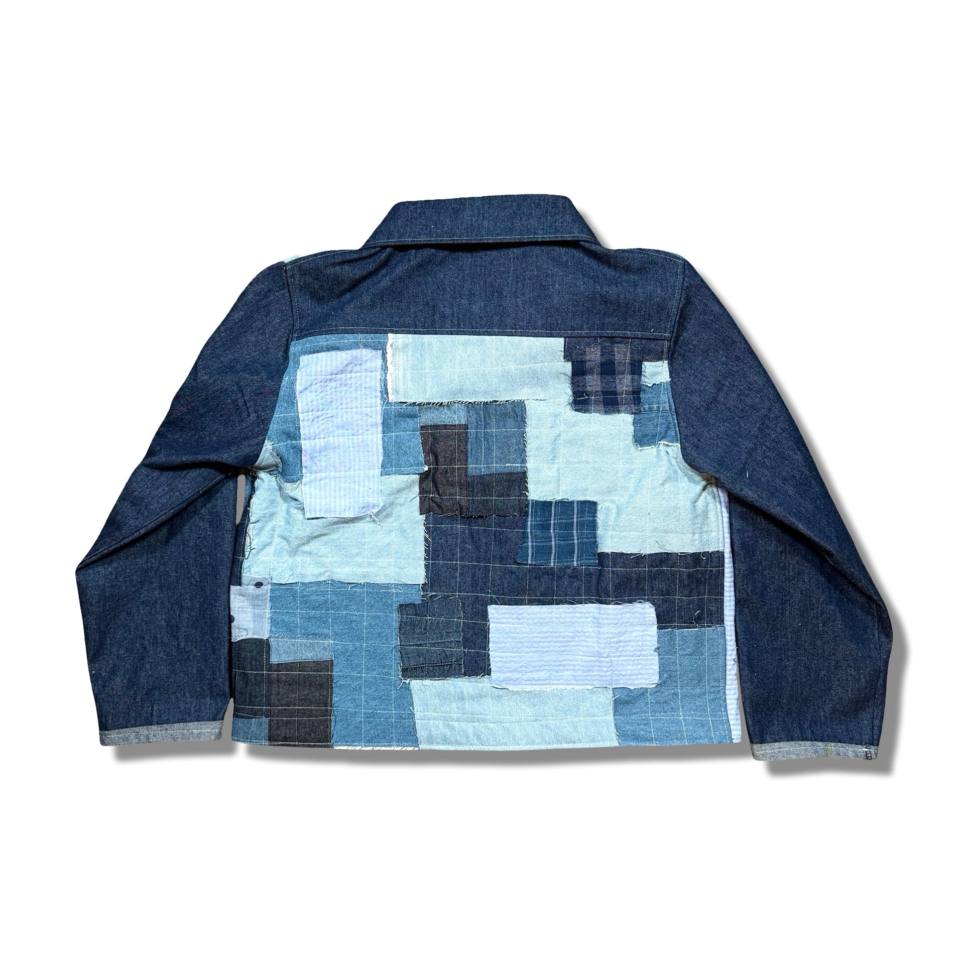 Boro-Inspired Patchwork Denim Jacket