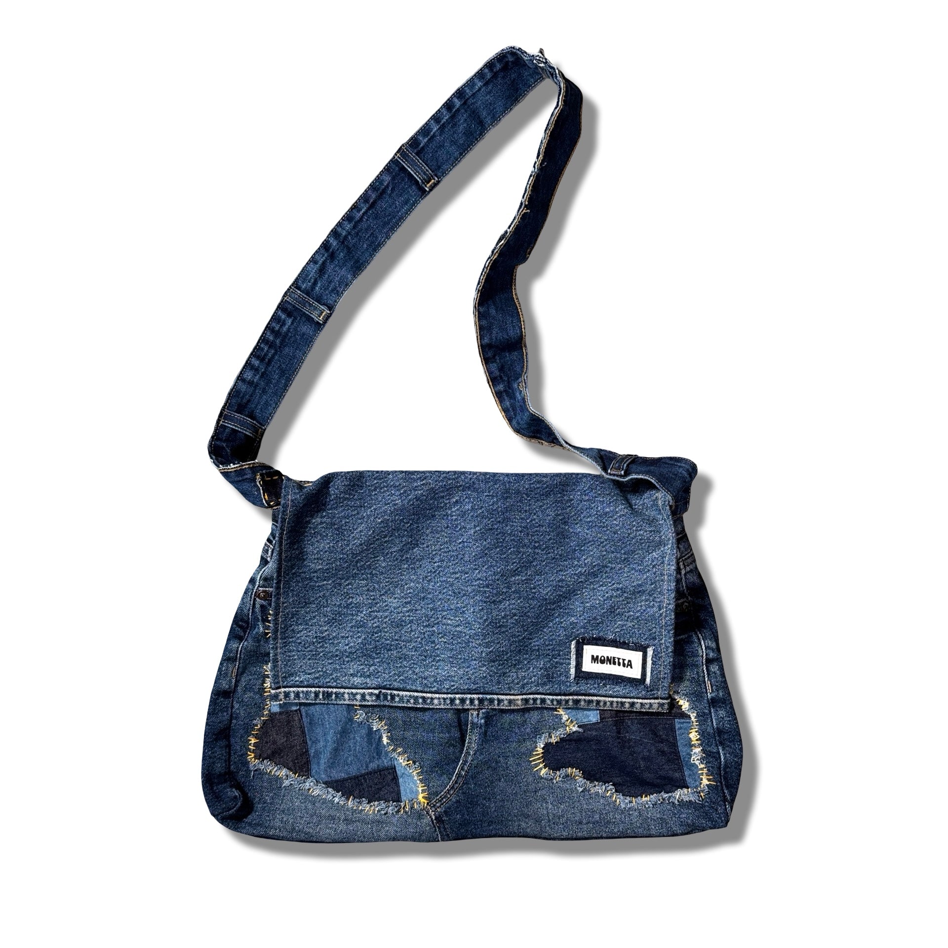 Sashiko Denim Messenger Bag 04