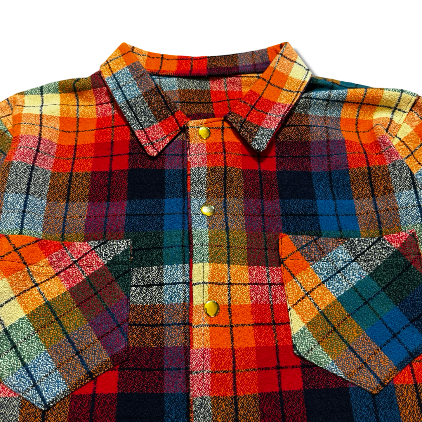 Cropped Rainbow Flannel Jacket